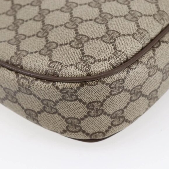 GUCCI GG Supreme Web Sherry Line Clutch Bag PVC Beige Gold 89 01 034 Auth 147495 - Picture 13 of 16